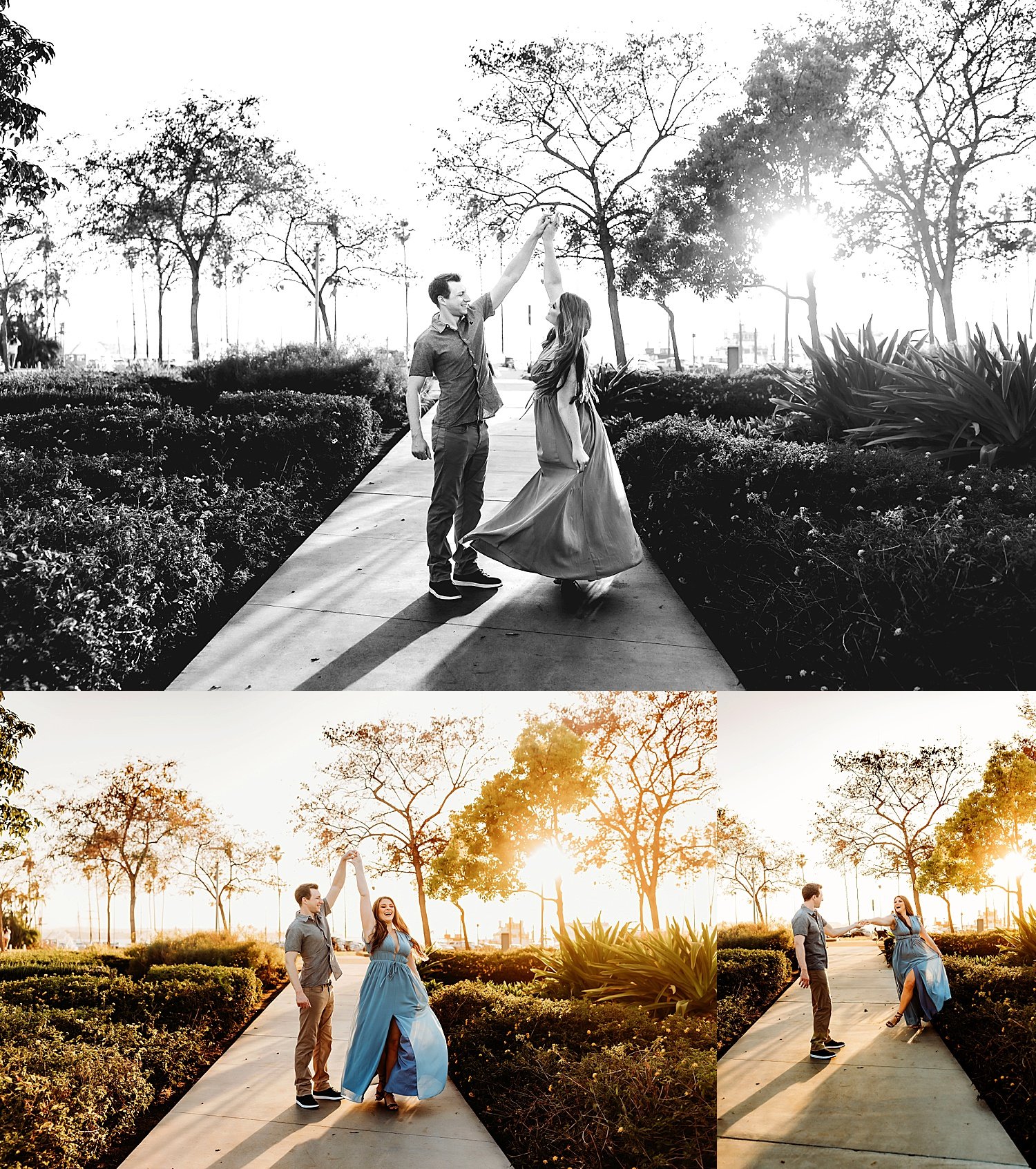  Man spend woman on brick path during engagement session by Christa paustenbaugh photographer 