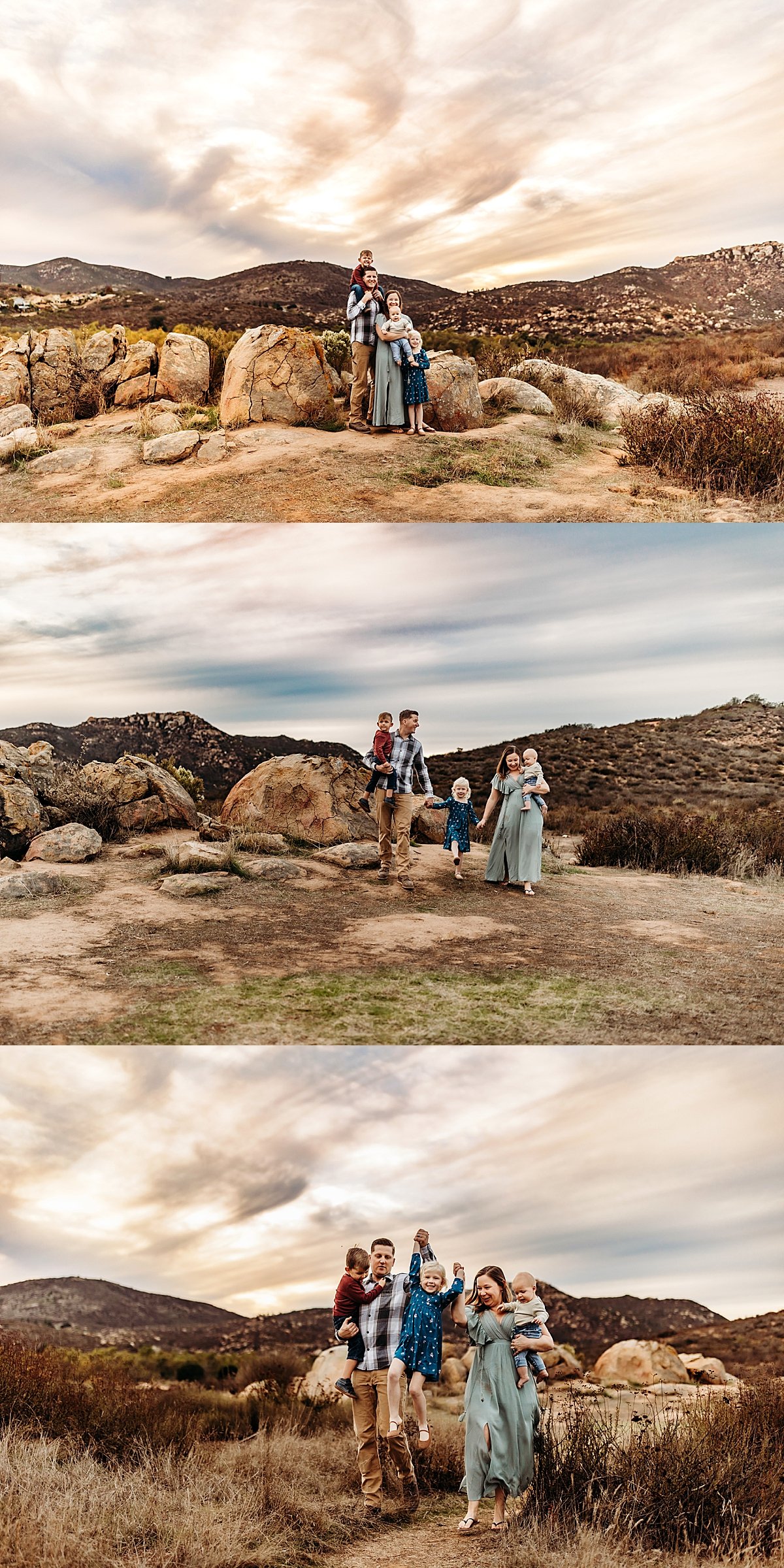  group of five holding hands and walking along dirt path by Christa paustenbaugh photography 