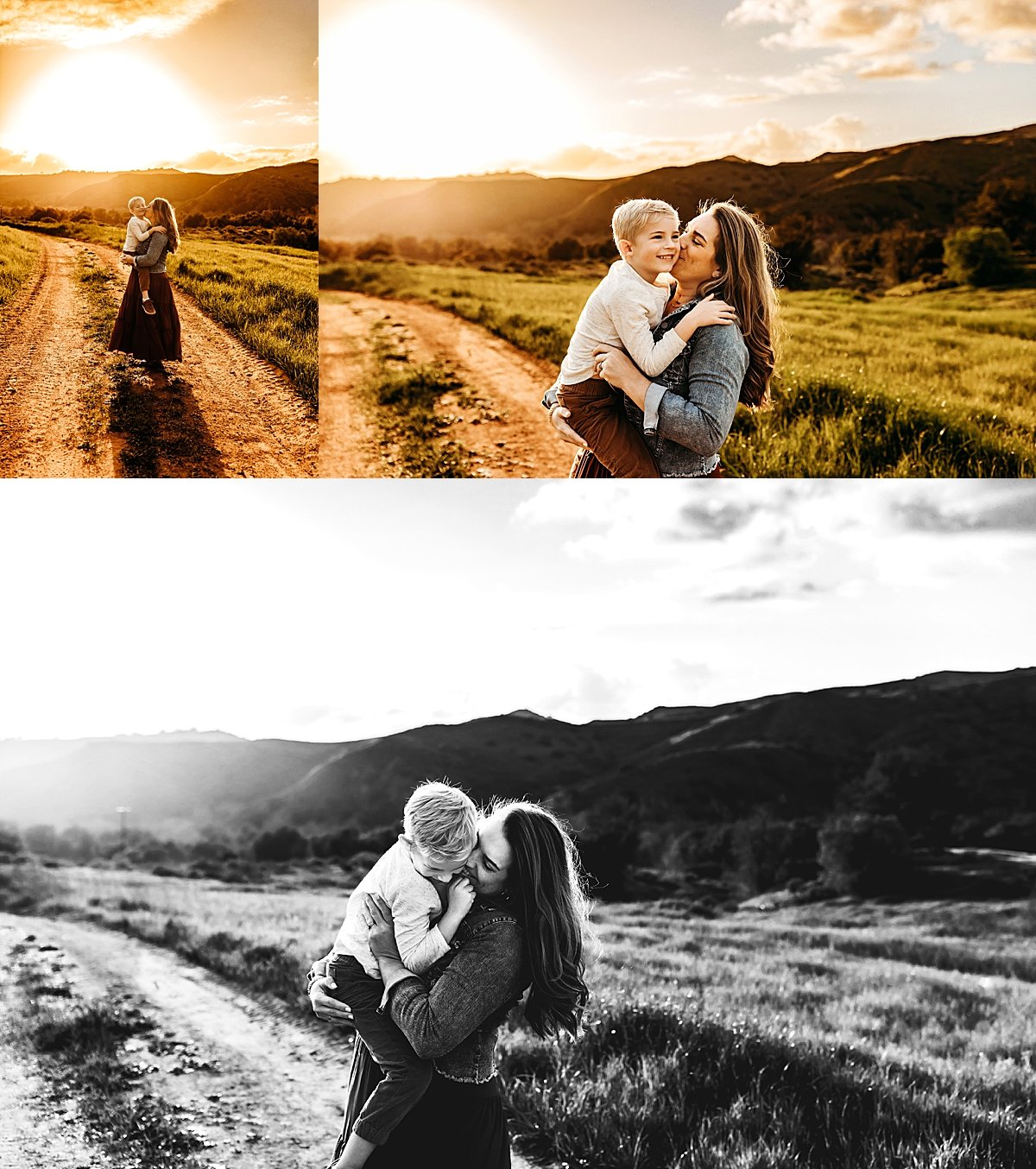  mom kisses youngest son as the sun is setting by christa paustenbaugh photography 