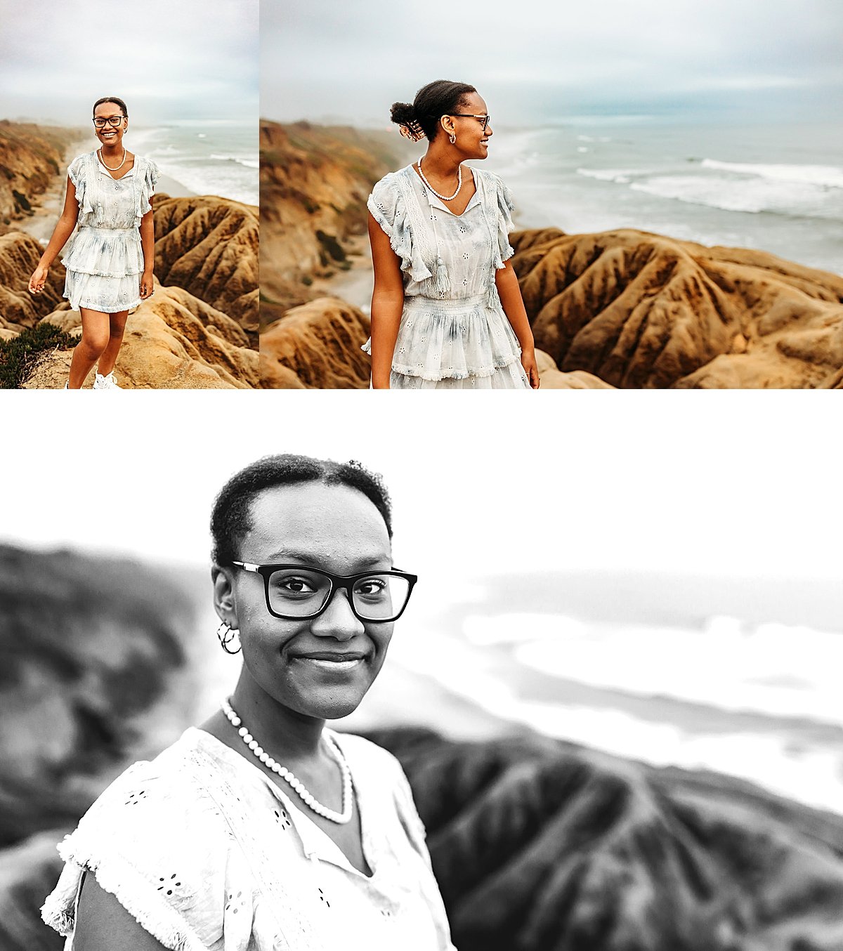  senior girl and her friend standing on the cliffs of san diego by christa paustenbaugh photography 