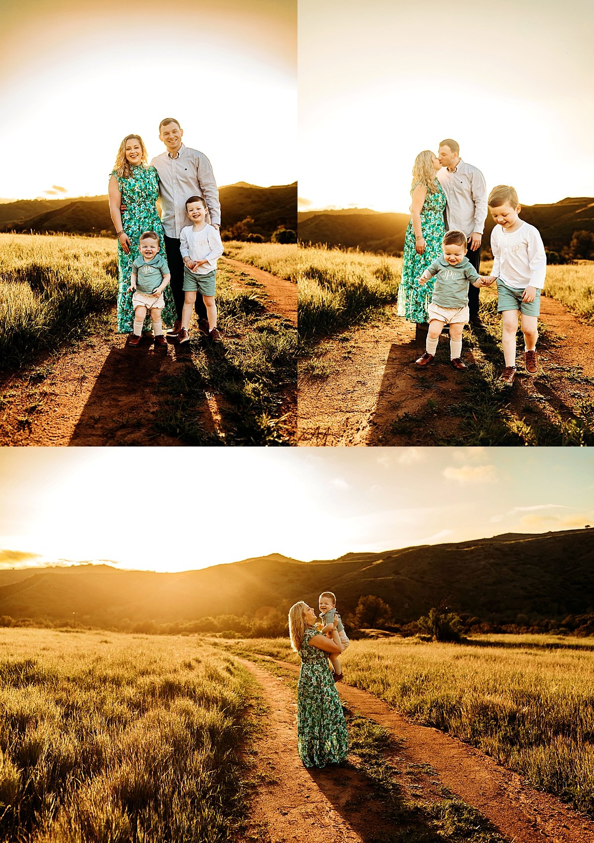  mom in green dress with her husband and two boys by Christa Paustenbaugh Photography 